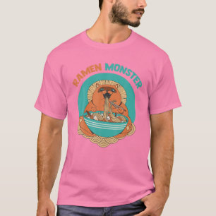 Camiseta Ramen Monster - Animais Animes - Gato Japonês Aest