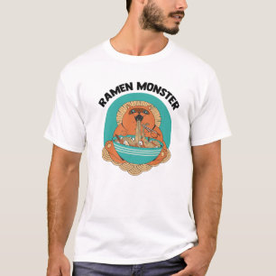 Camiseta Ramen Monster - Animais Animes - Gato Japonês Aest