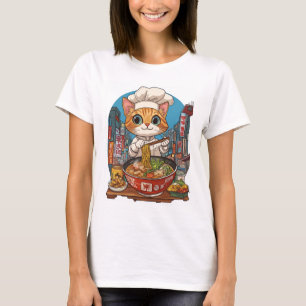 Camiseta Ramen Neko � Comida Anime Gato Chef Divertido