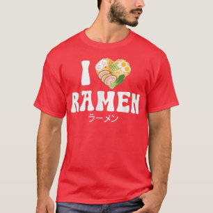 Camiseta Ramen Noodle Bowl Adora Japonês Kawaii Heart I Lov