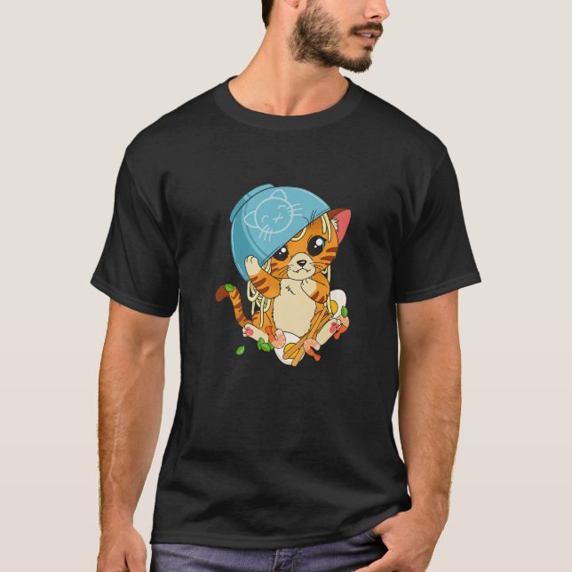 Camiseta Ramen Noodle Bowl Sobre O Chefe Do Anime Kawaii Ja (Frente)
