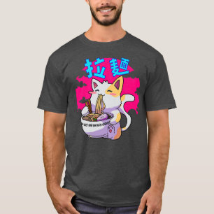 Camiseta Ramen Noodle Cat Kitten Feline Men Boy