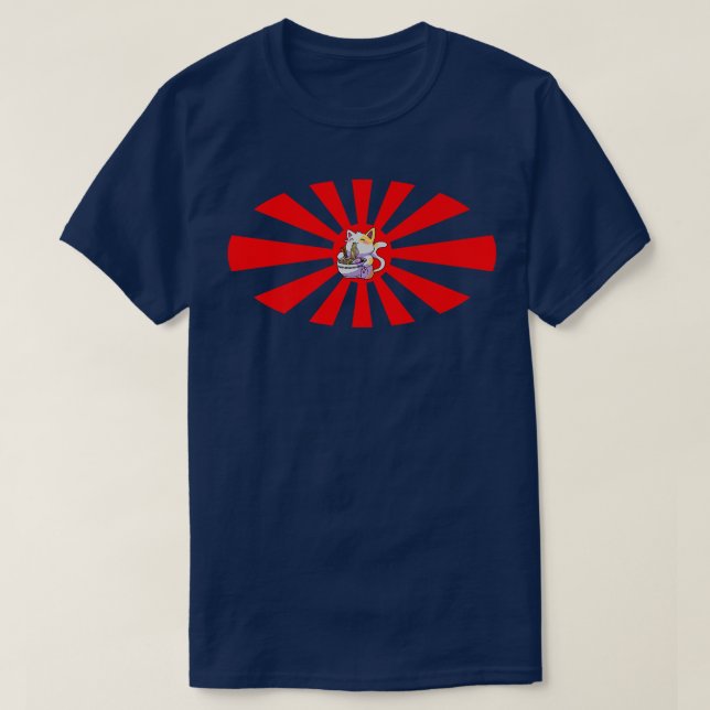 Camiseta Ramen Noodle Cat Kitten Feline Men Boy (Frente do Design)