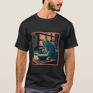 Camiseta Ramen Noodle Cats Outfit Japanese Anime Kawaii Cat
