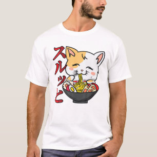 Camiseta Ramen Noodles - Anime Cat - Manga Japonesa Culture