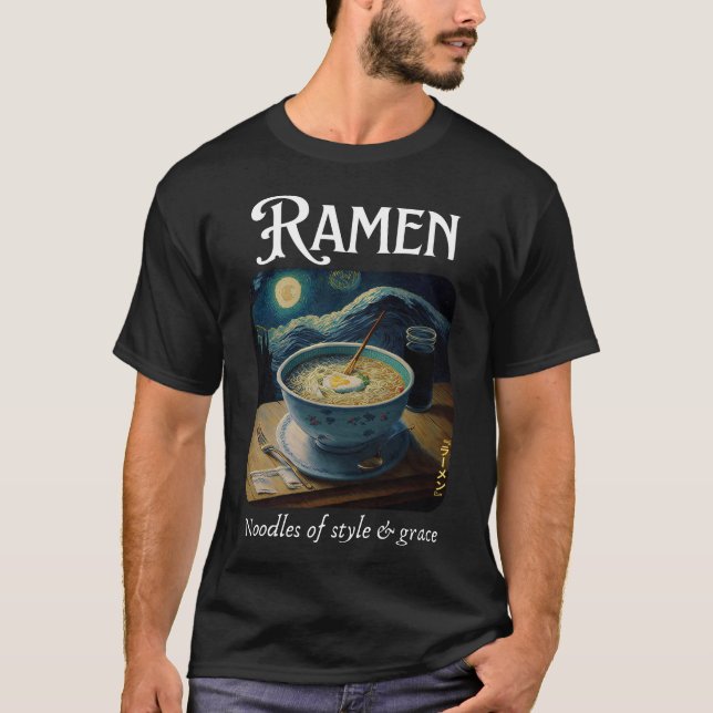 Camiseta Ramen - Noodles de estilo e graça (Frente)