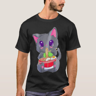 Camiseta Ramen Noodles Kawaii Anime Neko Cat