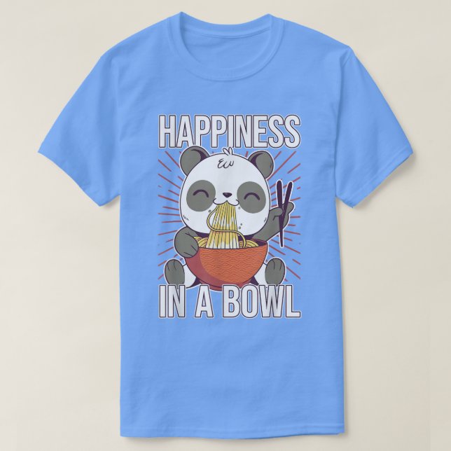 Camiseta Ramen Panda Bear - Felicidade Em Uma Bolsa - Ramen (Frente do Design)