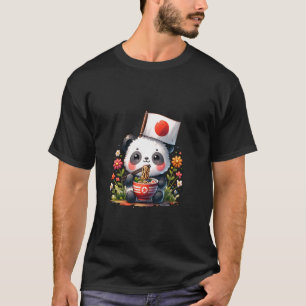 Camiseta Ramen Panda Urso Japão Amor Tigela de Macarrão Com