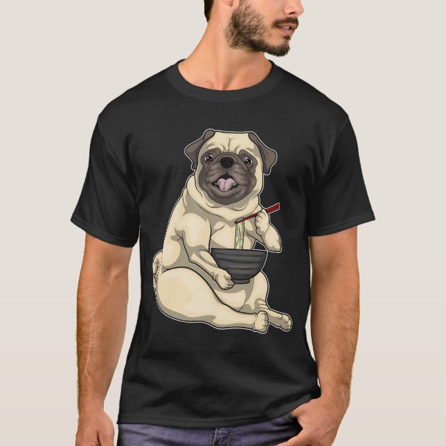 Camiseta Ramen Pug Bowl (Frente)
