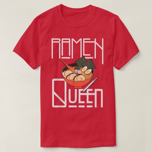 Camiseta Ramen Queen, Kawaii For Teen Girls Women, Japonês (Frente do Design)