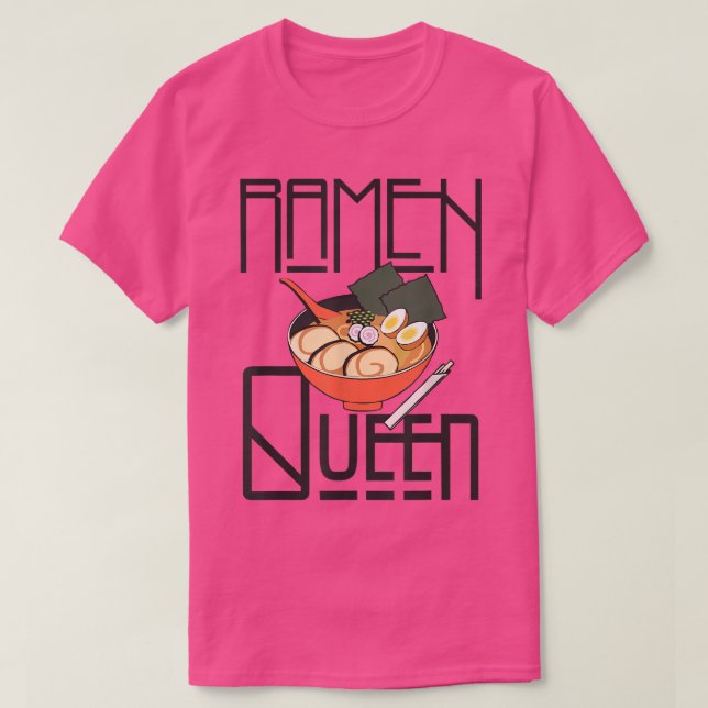 Camiseta Ramen Queen, Kawaii For Teen Girls Women, Japonês (Frente do Design)