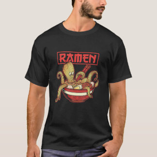 Camiseta Ramen T Kawaii Octopus Engraçada Sopa De Noodles J