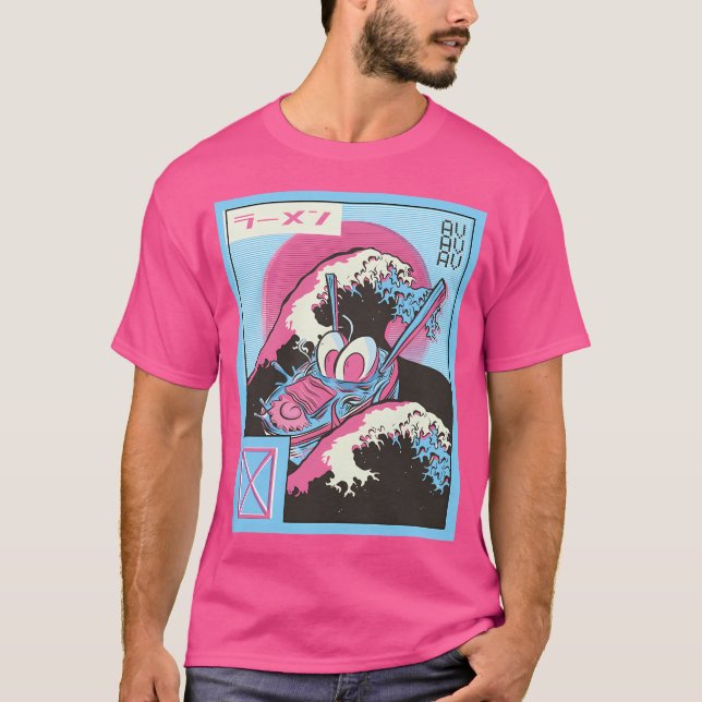 Camiseta Ramen Vaporwave Wave Dragon (Frente)