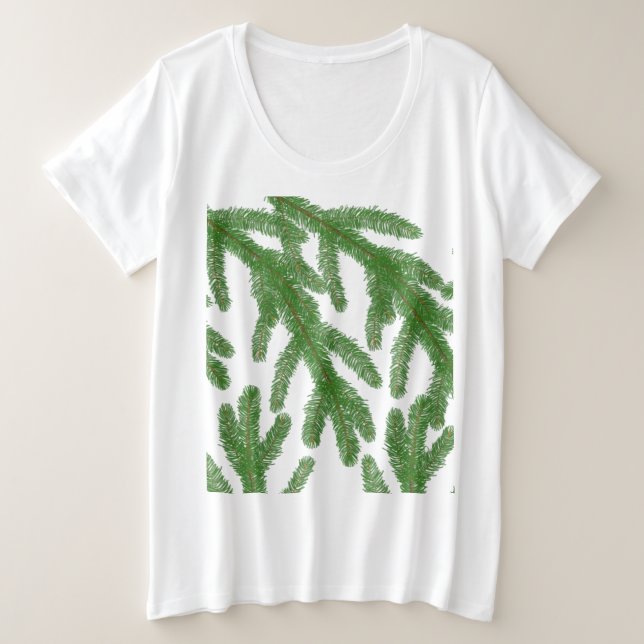 Camiseta Ramificações da Árvore Fir de Natal (Frente do Design)
