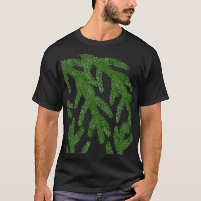 Camiseta Ramificações da Árvore Fir de Natal (Frente)