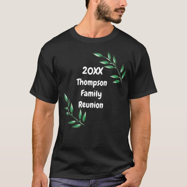 Camiseta Ramificações de Árvore de Reunião Familiar Deixa o (Frente)