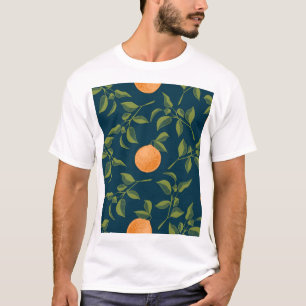 Camiseta Ramificações de Citros Laranja de Fundo Escuro