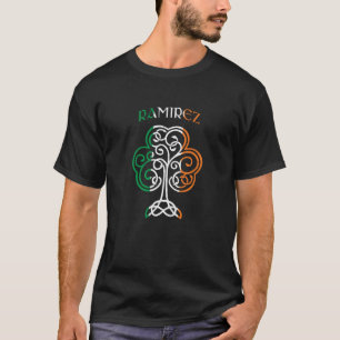 Camiseta RAMIREZ Nome Irlandês Trevo Bandeira da Irlanda Fa