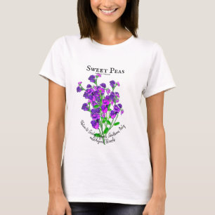 Camiseta Ramo de Ervilhas-de-cheiro Roxas pelo Artista com 
