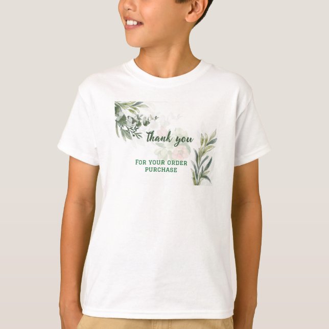 Camiseta Ramo de Eucalipto Elegante – Confirmação de Encome (Frente)