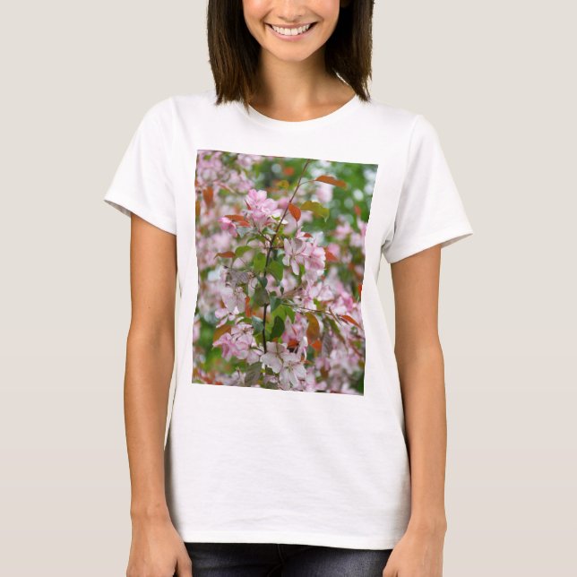 Camiseta Ramo delicado com macieira de flores (Frente)