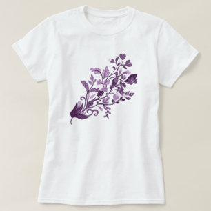 Camiseta Ramo floral roxo