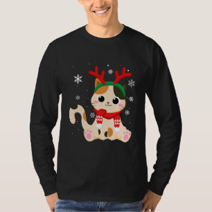 Camiseta Ramos De Gato De Gato De Natal Para Mulheres
