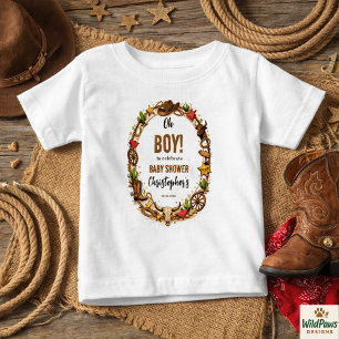 Camiseta Rancho de Rodeio do Velho Oeste Cowboy   Bebê West