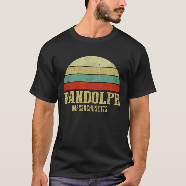 Camiseta RANDOLPH MASSACHUSETTS Vintage Retro Sunset (Frente)