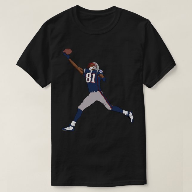 Camiseta Randy Moss Patriots Sticker (Frente do Design)