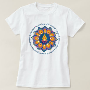 Camiseta Rangoli com Diya e o desejo tradicional de Diwali