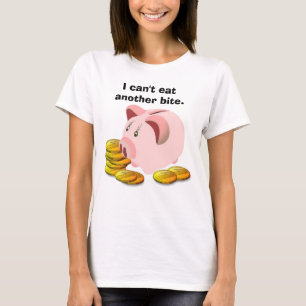 Camiseta Ranhura de Moedas do Banco Piggy em Cima