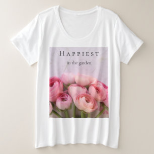 Camiseta Ranúnculo rosa em fundo texturizado