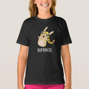 Camiseta Rap-bun-zel Funny Bunny Pun Dark BG