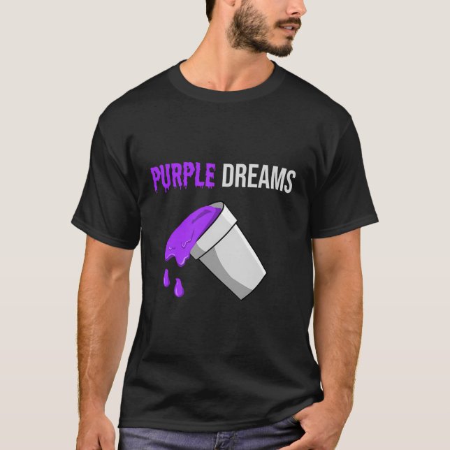 Camiseta Rap de Codeine Lã Sumo de Tosse Bebida Roxa (Frente)