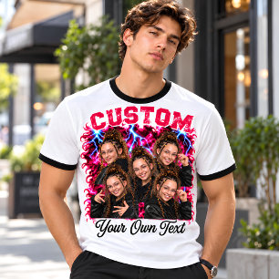 Camiseta Rap de Foto Personalizada 90s
