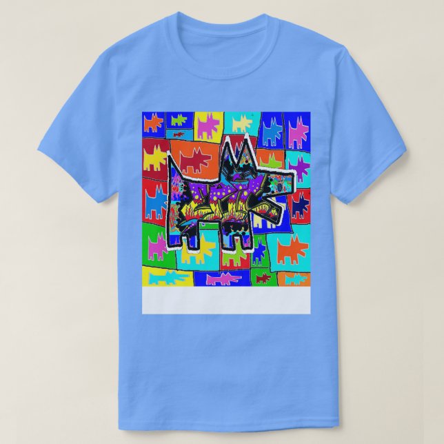 Camiseta Rap de Grafite de Cachorro de Música (Frente do Design)
