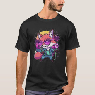 Camiseta Rap do DJ Raposa Legal com Microfone de Bambu Neon