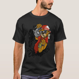 Camiseta Rap Gangster de Urso de Urso de Hip do Duro Hustle