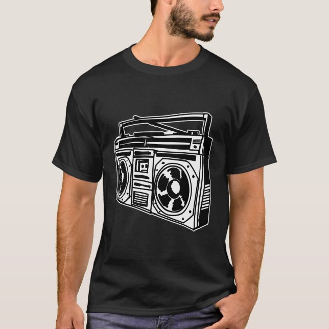 Camiseta Rap Hip Hip Do Anos 80 Blaster Do Ghetto 90 (Frente)