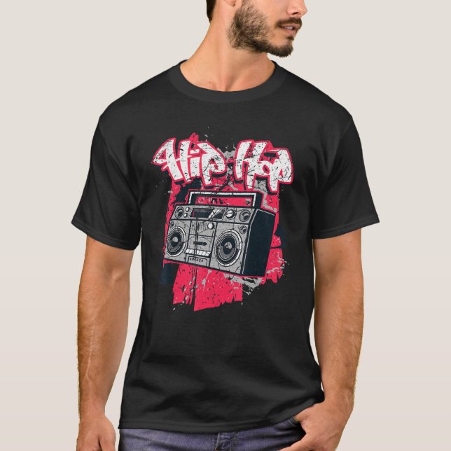 Camiseta Rap R&b Vin de Hip Hip do partido 90 do Ghetto Bla (Frente)