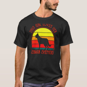 Camiseta Rapariga ama seu German shepherd