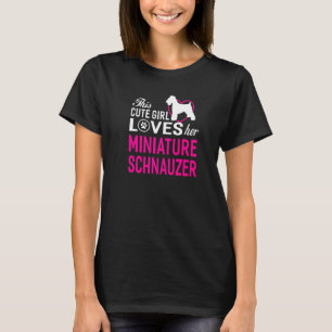 Camiseta Rapariga ama sua miniatura, mulheres de cachorro S