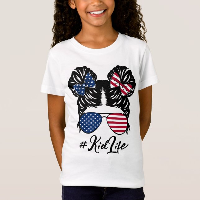 Camiseta Rapariga Americana do KidLife (Frente)