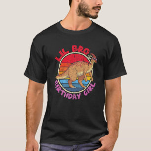 Camiseta Rapariga Aniversário I Lil Bro I Parasaurolophus I