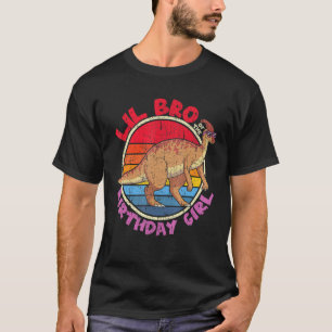 Camiseta Rapariga Aniversário I Lil Bro I Parasaurolophus I