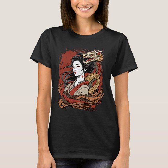 Camiseta Rapariga Asiática | Dragão chinês (Frente)