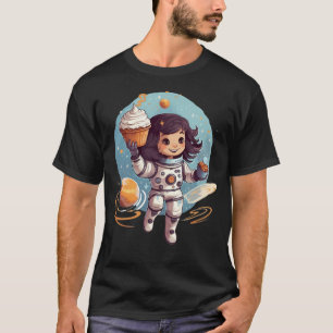 Camiseta Rapariga Astronauta Com Bolos De Taça