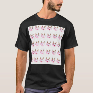Camiseta Rapariga Bonita Enfrentada Em Fundo De Coração Ros